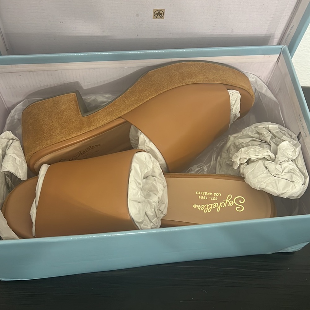 Seychelles One Of A Kind Leather Suede Tan Sandal Women’s Size 8.5